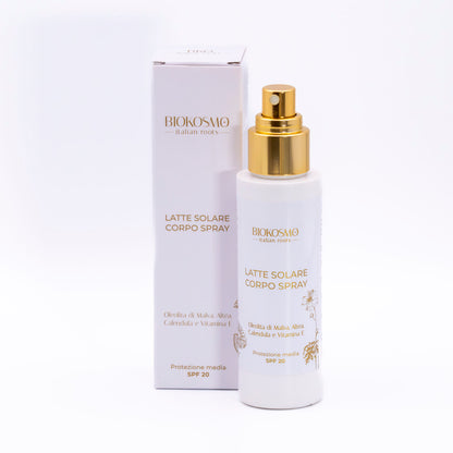 Latte solare corpo spray protezione media SPF 20
